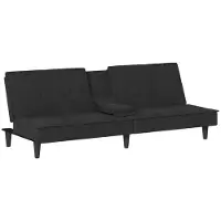 Syfax Canapé-lit avec porte-gobelets Noir velours