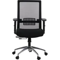 Stema Chaise de bureau ergonomique pivotante RIVERTON M/L/AL, accoudoirs réglables, dossier en résille, assise coulissante (avant-arrière), base en aluminium, noir