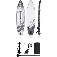 Bestway Planche à pagaie 335x86x15 cm avec accessoires blanc et gris