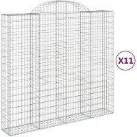 vidaXL Gabions avec arc surélevé 11pcs. 200x50x180/200cm Fer galvanisé