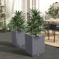 Prolenta Maison Exclusive - 2 bacs à plantes bleu-gris 30 x 30 x 37 cm en polypropylène