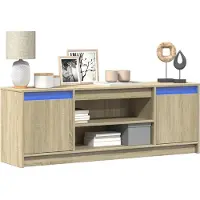 Prolenta Maison Exclusive - Meuble TV avec éclairage LED Chêne Sonoma 139,5x34x50 cm