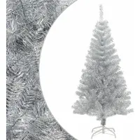 Prolenta Maison Exclusive - Sapin de Noël artificiel avec support argenté, 120 cm, en PET