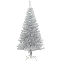 Syfax Sapin de Noël artificiel avec support argenté 120 cm PET