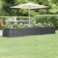 Prolenta Maison Exclusive - Lit surélevé de jardin Acier galvanisé Anthracite