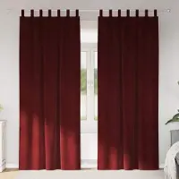 Syfax Rideaux occultants 2 pcs vin rouge 140 x 260 cm velours