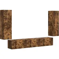 Syfax Ensemble meuble TV 4 pcs Chêne fumé Bois d'ingénierie