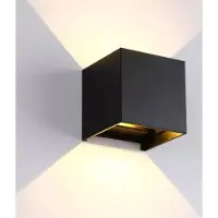 Sensahome Cube - Applique murale LED moderne pour l'extérieur et l'intérieur - éclairage extérieur design - IP65 étanche - blanc froid (6000 K) - noir