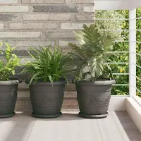 Prolenta Maison Exclusive - Lot de 24 pots ronds pour fleurs, couleur noire, diamètre 30 cm, hauteur 25 cm, en plastique