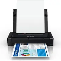 Epson Imprimante Monofonction WORKFORCE WF-110W, Jet d'encre, A4, Sans Fil, Rechargeable USB, Portable