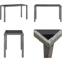 vidaXL Table de jardin anthracite 123 x 60 x 74 cm Poly Rotin - Table de jardin - Tables de jardin - Table d'extérieur - Tables d'extérieur