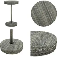 vidaXL Table de jardin Gris 60,5x106 cm Poly Rotin - Table de jardin - Tables - Tables