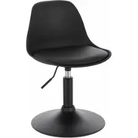 Merkloos Bolt Edge Mini Tabouret de Bar - Noir - Similicuir - Réglable en hauteur - Hauteur d'assise 37-49cm - Pivotant à 360° - 1 pièce - Pour la cuisine, la réception ou la coiffeuse