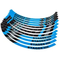 Stage6 Kit d'autocollants pour jantes de scooter 10 pouces bleu