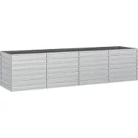 Syfax Lit surélevé de jardin 320x80x77 cm Acier galvanisé Argenté
