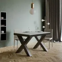 Itamoby - Table extensible 120/224x90 cm Traffic Evolution frêne blanc cadre et pieds anthracite