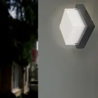 Silamp Applique Murale Noire Carrée LED 12W IP65 - Blanc Neutre 4000K - 5500K