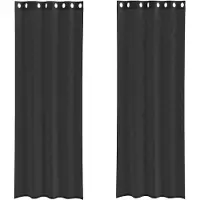 vidaXL Voile Rideaux avec illets 2 pcs. noir 140x260 cm