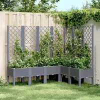 Prolenta Maison Exclusive - Bac à plantes avec treillis bleu gris 160x120x142 cm PP