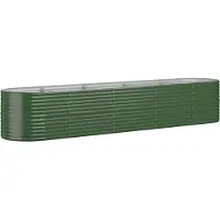 Syfax Lit surélevé de jardin Acier galvanisé 368x80x68 cm Vert