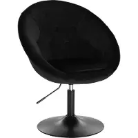Merkloos Tabouret de bar - Velours noir - Industriel - Réglable en hauteur - Avec dossier - Hauteur d'assise 45-57cm - 1 pièce