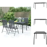 vidaXL Table de jardin anthracite 165x80x72 cm Grille en acier - Tables de jardin