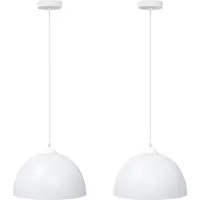 Syfax Lampes suspendues 2 pcs hauteur réglable E27 blanc Ø 30cm métal