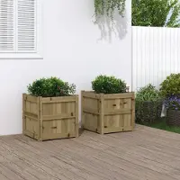 Prolenta Maison Exclusive - Deux jardinières en bois de pin, traitées contre les intempéries