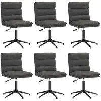 Syfax Chaises à manger lot de 6 noir similicuir