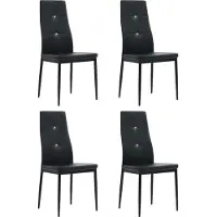 Syfax Chaises à manger lot de 4 noir similicuir