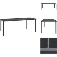 vidaXL Table à manger d'extérieur Anthracite 190x90x74 cm Acier - Tables de jardin
