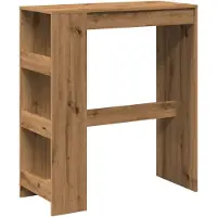Syfax Table de bar avec étagères chêne artisanal bois d'ingénierie