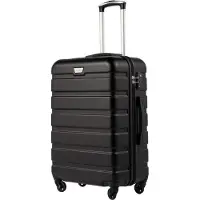 Sonstiges COOLIFE Valise à coque dure Premium Serrure TSA Grande valise Nuit de lune Noir
