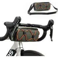 RockBros Sacoche de vélo pour guidon avant, sacoche de guidon Sacoche d'épaule avec bandoulière, vert militaire