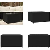 vidaXL Table basse de jardin carrée noire 50x50x30 cm Poly Rotin - Table basse de jardin - Meubles de jardin - Meubles de terrasse