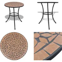 vidaXL Table de bistrot Terracotta Rouge 60 cm Mosaïque - Table - Tables - Table de jardin
