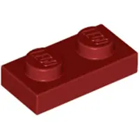 LEGO 250x 1x2 plaques 3023 - Plaque rouge foncé