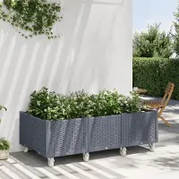 Prolenta Maison Exclusive - Bac à plantes avec roulettes bleu gris 150x80x54 cm PP