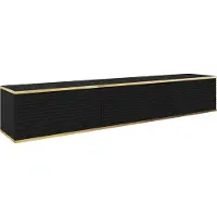 3Xeliving Meuble TV suspendu, design moderne, couleur : noir, largeur : 175 cm, hauteur : 30 cm