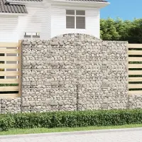 Prolenta Maison Exclusive - Paniers à gabions arqués 2 pcs 300x50x220/240 cm fer galvanisé