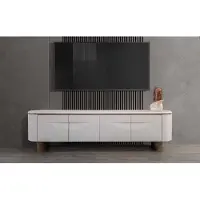 Xl Moebel Gmbh Support TV élégant RTV Lowboard Meuble-paroi Sideboard Blanc Bois Moderne Design