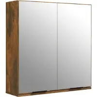 Syfax Armoire à miroir de salle de bain Chêne fumé 64x20x67 cm
