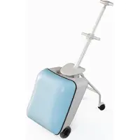 StarTech.com Valise pour enfants L2 - Bagage à main assis et à roulettes - Double roulettes pivotantes à 360° - Cadenas - Poignée télescopique - Métallique - Argent