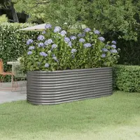 Prolenta Maison Exclusive - Lit surélevé de jardin Acier galvanisé 224x80x68 cm gris