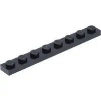 LEGO 1x8 plaque 3460 - 50 pièces noir