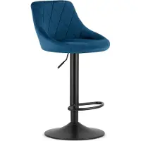 Northio Tabouret de bar pivotant, hauteur réglable, velours bleu marine