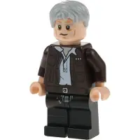 LEGO 1x Minifigure Star Wars Han Solo vieux cheveux gris sourire de travers 75105 sw0675