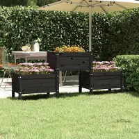 Prolenta Maison Exclusive - Bac à plantes noir 178,5x44x75 cm Bois massif Pin
