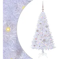 Syfax Sapin de Noël artificiel avec 150 LED Blanc 120 cm PVC et Acier