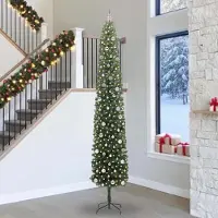 vidaXL Sapin de Noël artificiel simple avec 300 LED avec support Vert 300 cm - Sapins de Noël artificiels FR2143777 2parcel